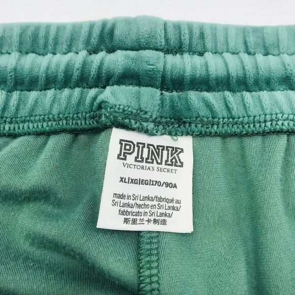 Victoria's Secret Pants Green Velour Jogger Y2K Comfy Plush Loungewear Womens XL - Picture 4 of 4